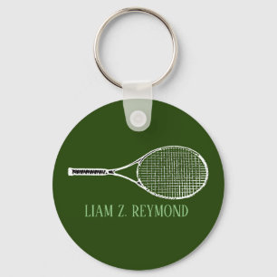 Tennis Racquet Grönt Nyckelring