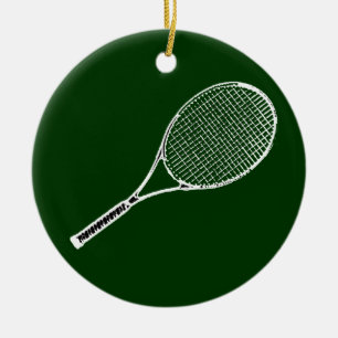 tennis racquet julgransprydnad keramik