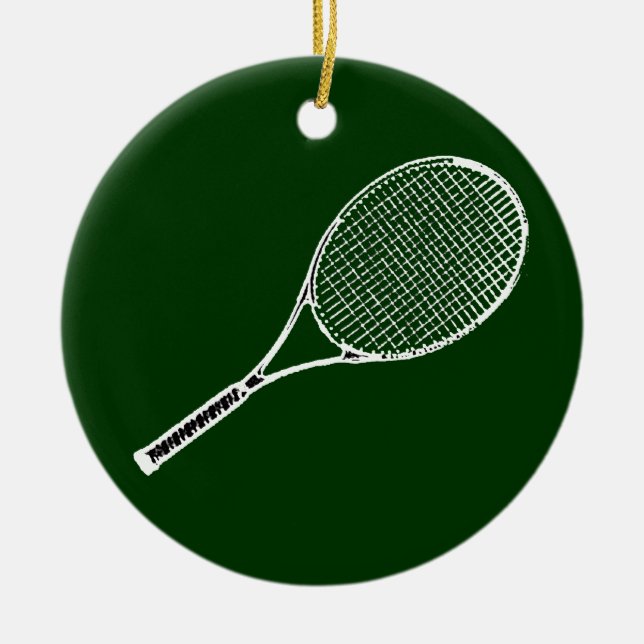 tennis racquet julgransprydnad keramik (Framsidan)
