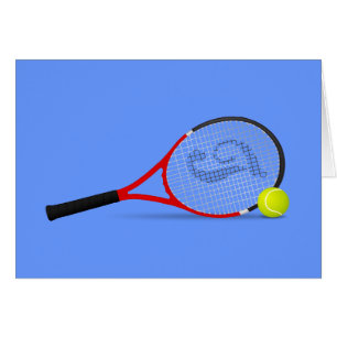 Tennis Racquet och Boll Hälsningskort