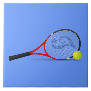 Tennis Racquet och Boll Kakelplatta
