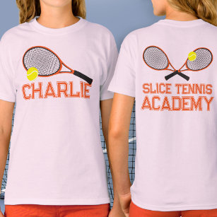Tennis racquet och boll orange Grap anpassningsbar T Shirt