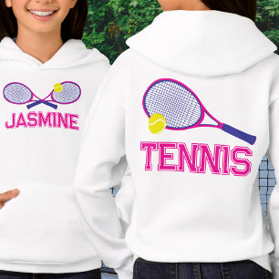 Tennis racquet och boll rosa blue grafik anpassnin t shirt
