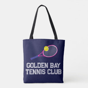 Tennis racquet rosa blue personlig tygkasse