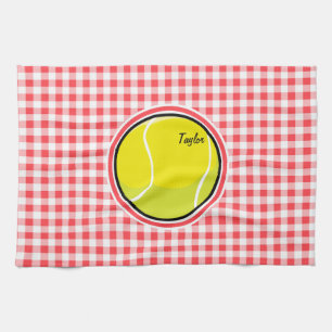 Tennis; Red and White Gingham Kökshandduk