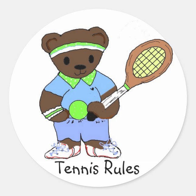 Tennis Regler Runt Klistermärke (Framsida)