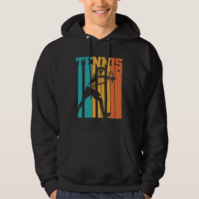 Tennis Retro| Tennis Player Gift Idea Hoodie (Framsida)