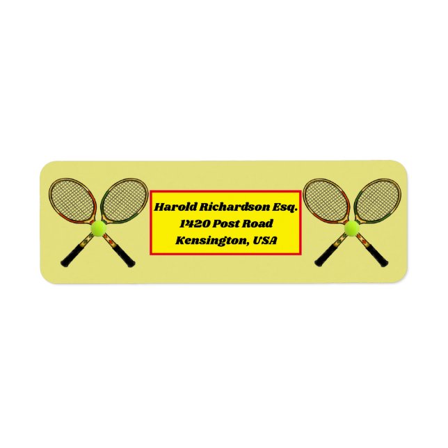 Tennis Return-adressetikett Returadress Etikett (Framsidan)