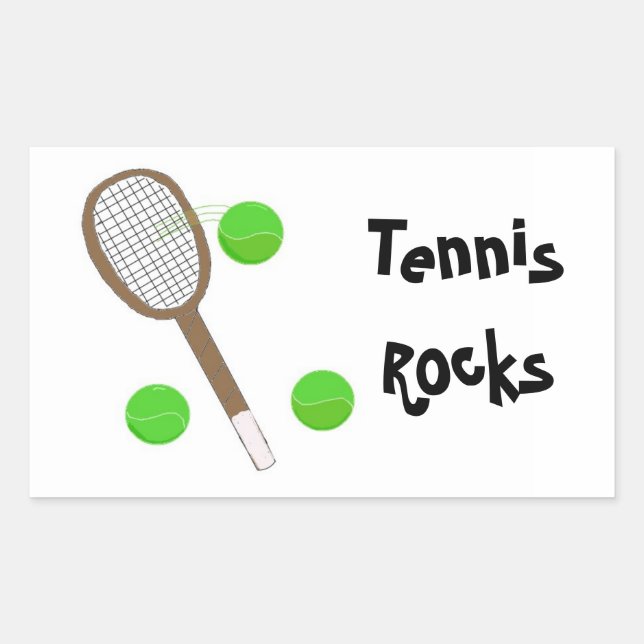 Tennis Rocks Rektangulärt Klistermärke (Framsida)