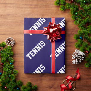 TENNIS Rolig Atletisk Vit Text På Marinblå Presentpapper