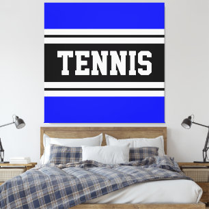 TENNIS-Roligt Rand för ljusblå svart Tävla Canvastryck