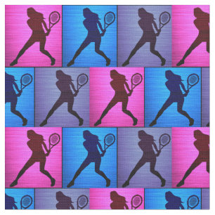 Tennis Rosa, Lila, Blue Tile Fabric Tyg