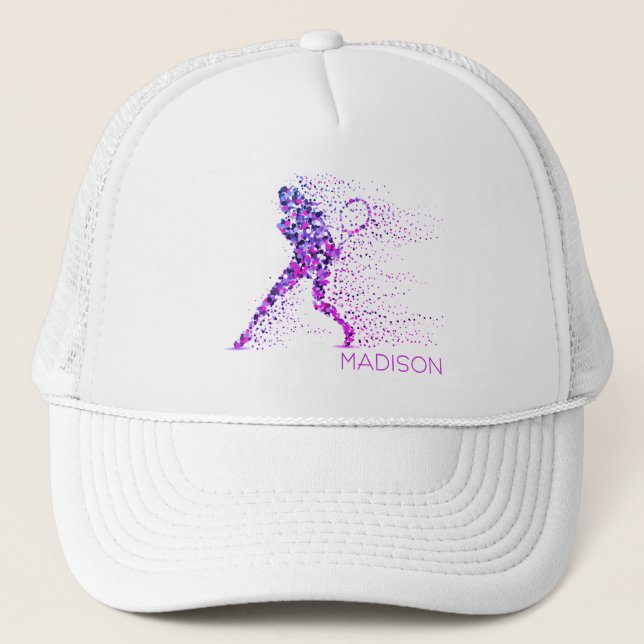 Tennis Rosa Pixels Personlig Namn Keps (Framsida)