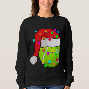 Tennis Santa Hat jul Ljus Funny Sport Julafton T Shirt