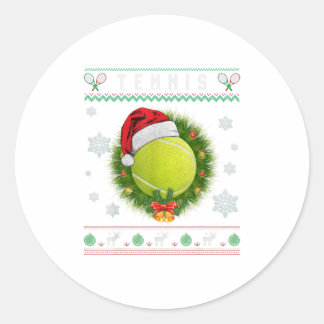 Tennis Santa Ugly Design God jul Gif Runt Klistermärke