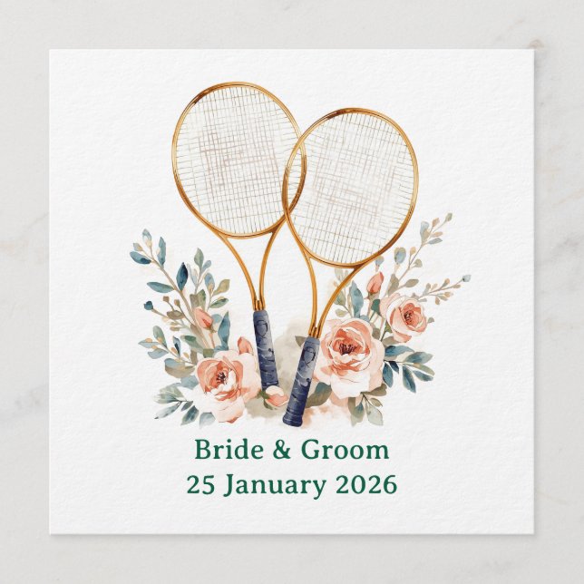 Tennis Save the date Invitation  for Wedding  Inbjudningar (Framsida)