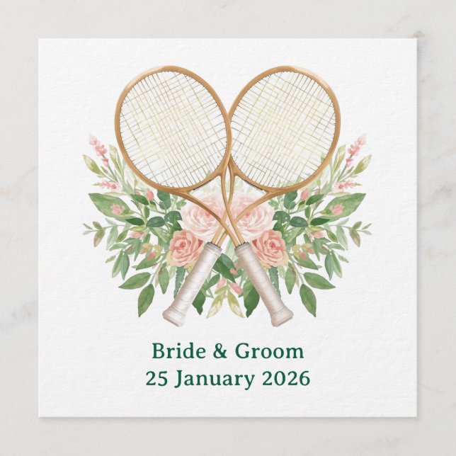 Tennis Save the date Invitation  for Wedding  Inbjudningar (Framsida)
