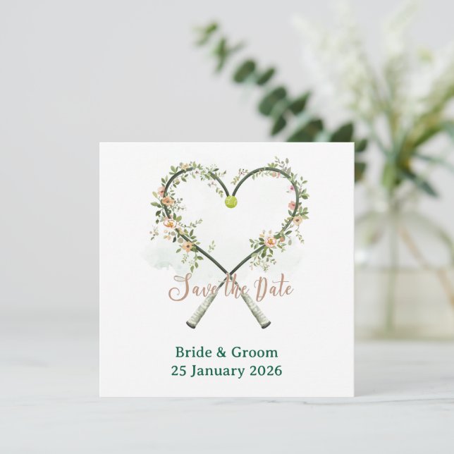 Tennis Save the date Invitation  for Wedding  Spara Datumet (Stående Fram)