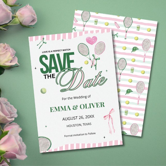 Tennis Save the Date Wedding Card Inbjudningar (Skapare uppladdad)