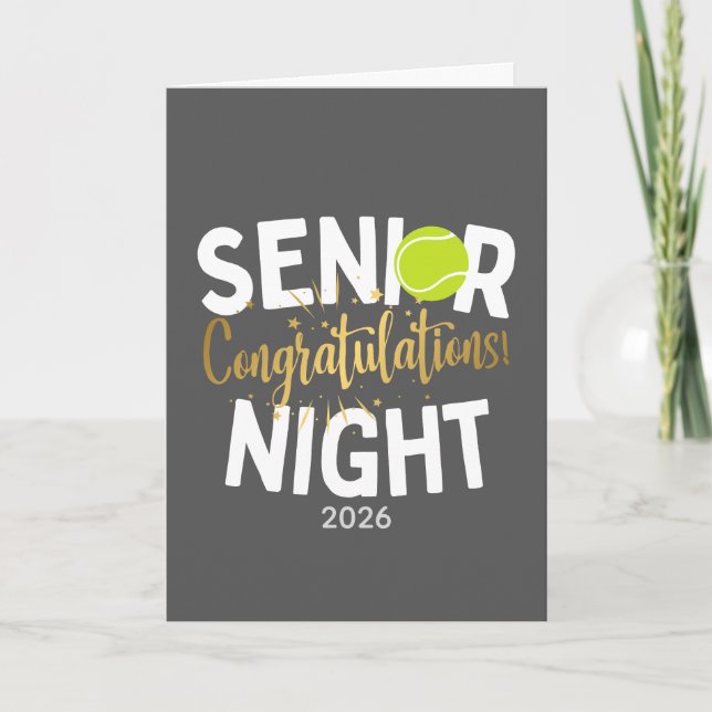 Tennis Senior Night Grattis-kort Kort (Framsida)
