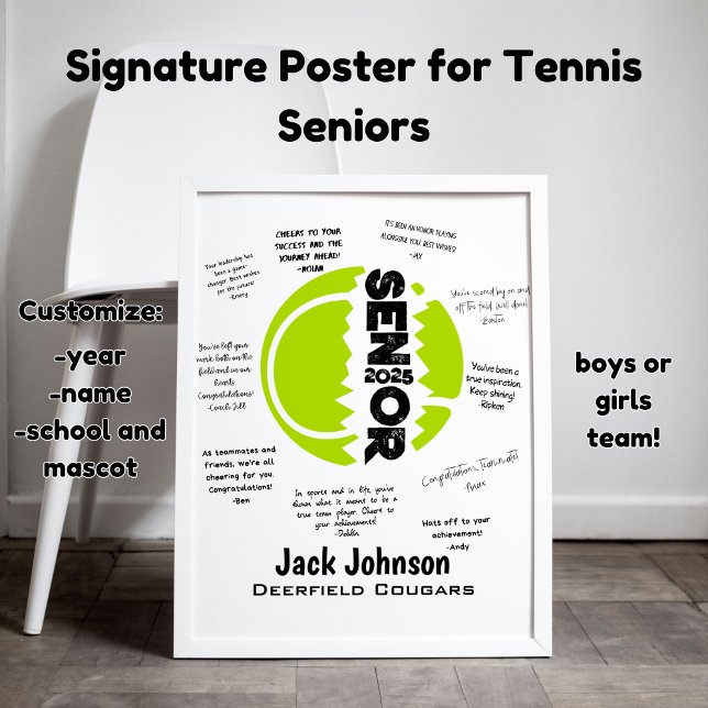 Tennis Senior Night Poster för Namnteckning (Skapare uppladdad)