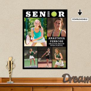 Tennis Senior Studenten 5 Photo Collage Poster