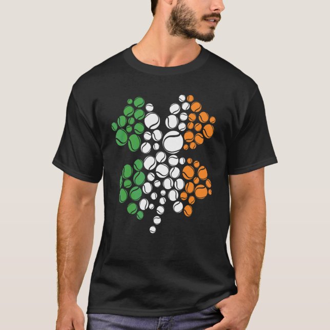 Tennis Shamrock Sport St patricks day Apparel T Shirt (Framsida)