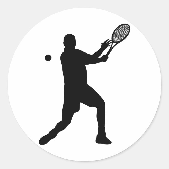 tennis silhouettes runt klistermärke (Framsida)
