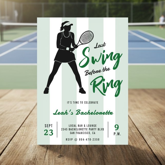 Tennis Sista Fröken Avskedssvingen Innan Ringen Inbjudningar (Skapare uppladdad)