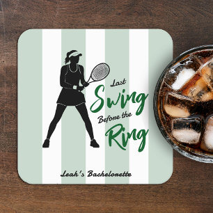 Tennis Sista Svänginnan Bröllopet Underlägg Papper Kvadrat