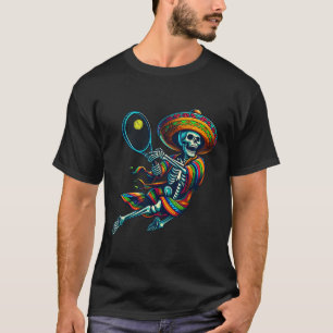 Tennis Skeleton Mexican Sombrero Cinco De Mayo Ten T Shirt