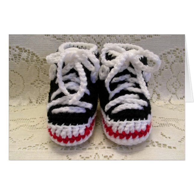 Tennis skor babybootyer hälsningskort (Framsidan Horizontal)