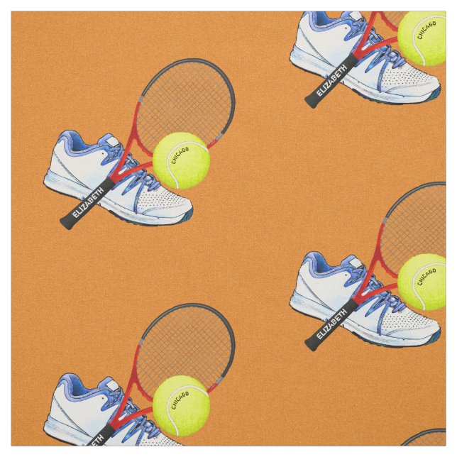 Tennis skor boll och racket med din beställnings- tyg (Provkarta)