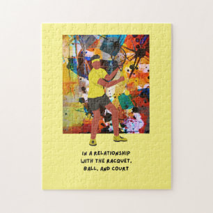 Tennis slogan för spelare pussel