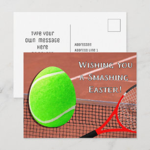 Tennis Smash Påsk med Tennis boll Påskägg Helg Vykort