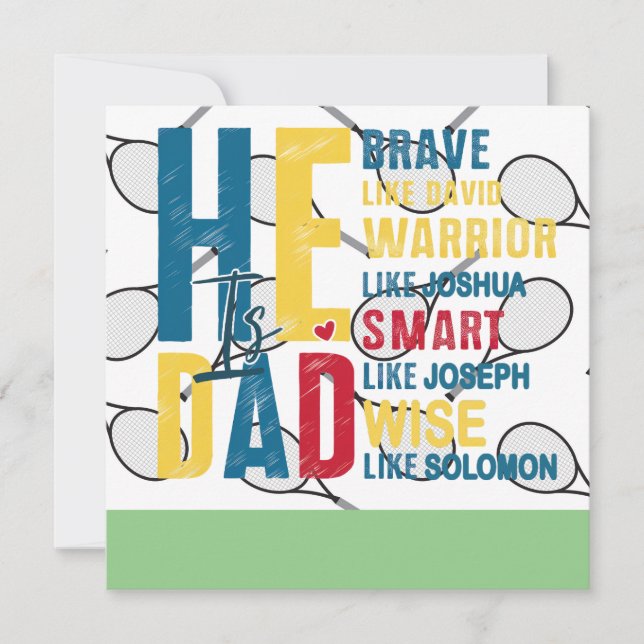 Tennis Smash : Tennis Pappa Fars dag Card Julkort (Framsida)