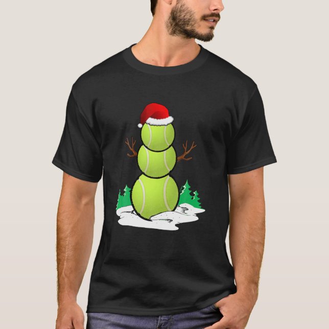 Tennis Snögubbe Bollar jul Pajama Gifts Manar Bo T Shirt (Framsida)