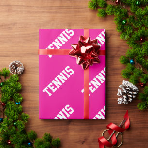 TENNIS Snygg atletisk vit text på ljus rosa Presentpapper