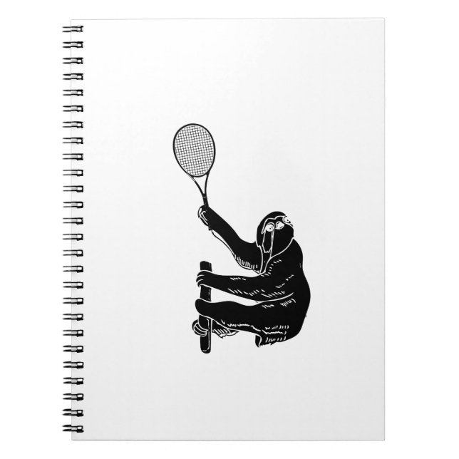 Tennis som leker slothen - Sloth med tennisracket Anteckningsbok (Framsidan)