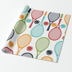 Tennis som slår in papper för tennisgåva och pa presentpapper