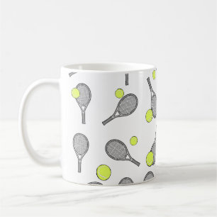 Tennis Sömlöst Mönster - Racketh och Boll Kaffemugg
