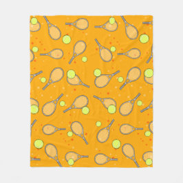 Tennis Sömlöst Mönster - Rackethjälp och Boll   Fleecefilt