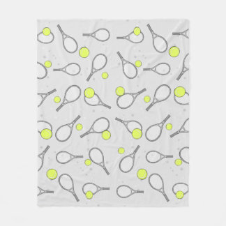 Tennis Sömlöst Mönster - Rackethjälp och Boll på G Fleecefilt