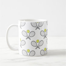 Tennis Sömlöst Mönster - Rackett och Boll på Vitt