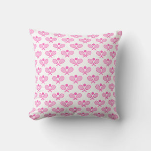 Tennis Sömlöst Mönster - Rosa Rackett och Boll på Kudde