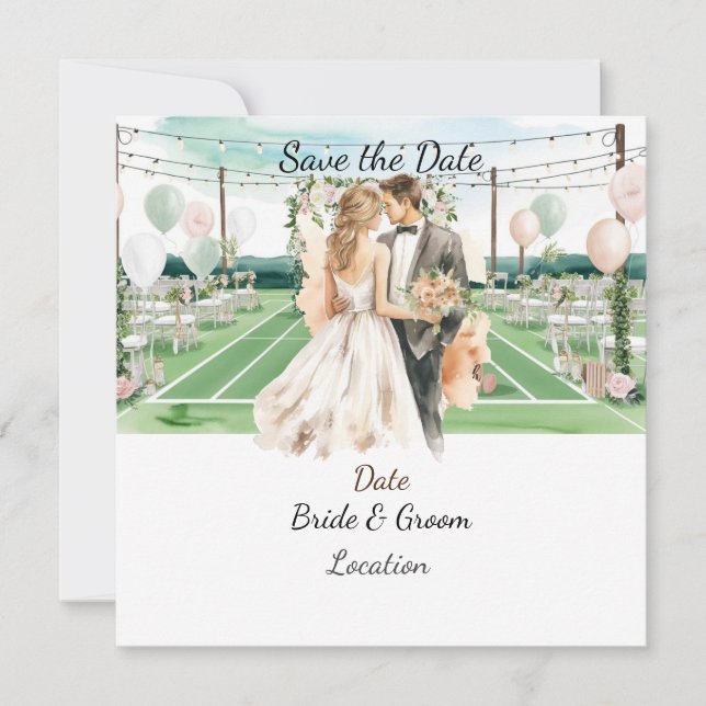 Tennis Spara datum för Tennisspelares bröllop Datumet (Framsida)