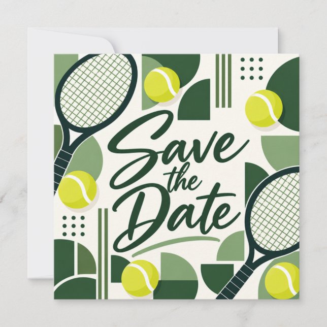 Tennis Spara Datum Rackethack och Boll Design (Framsida)