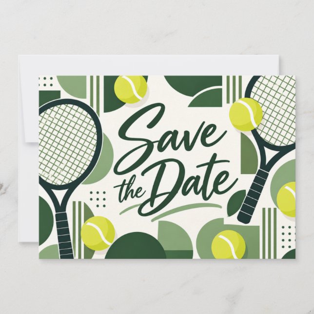 Tennis Spara Datum Rackethack och Boll Design Datumet (Framsida)