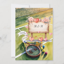 Tennis Spara datumet för tennis Player bröllop Inbjudningar