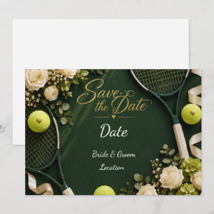 Tennis Spara datumet för Tennisspelare bröllop Inbjudningar